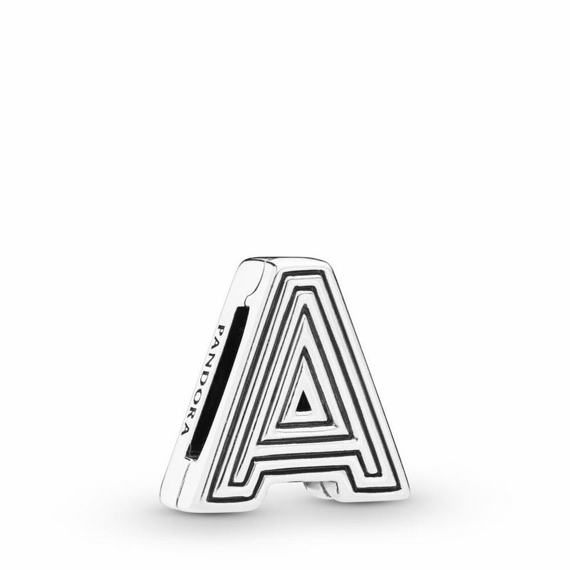 Pandora Reflexions™ Letter A Clip Charm Silver Egypt QL4678392